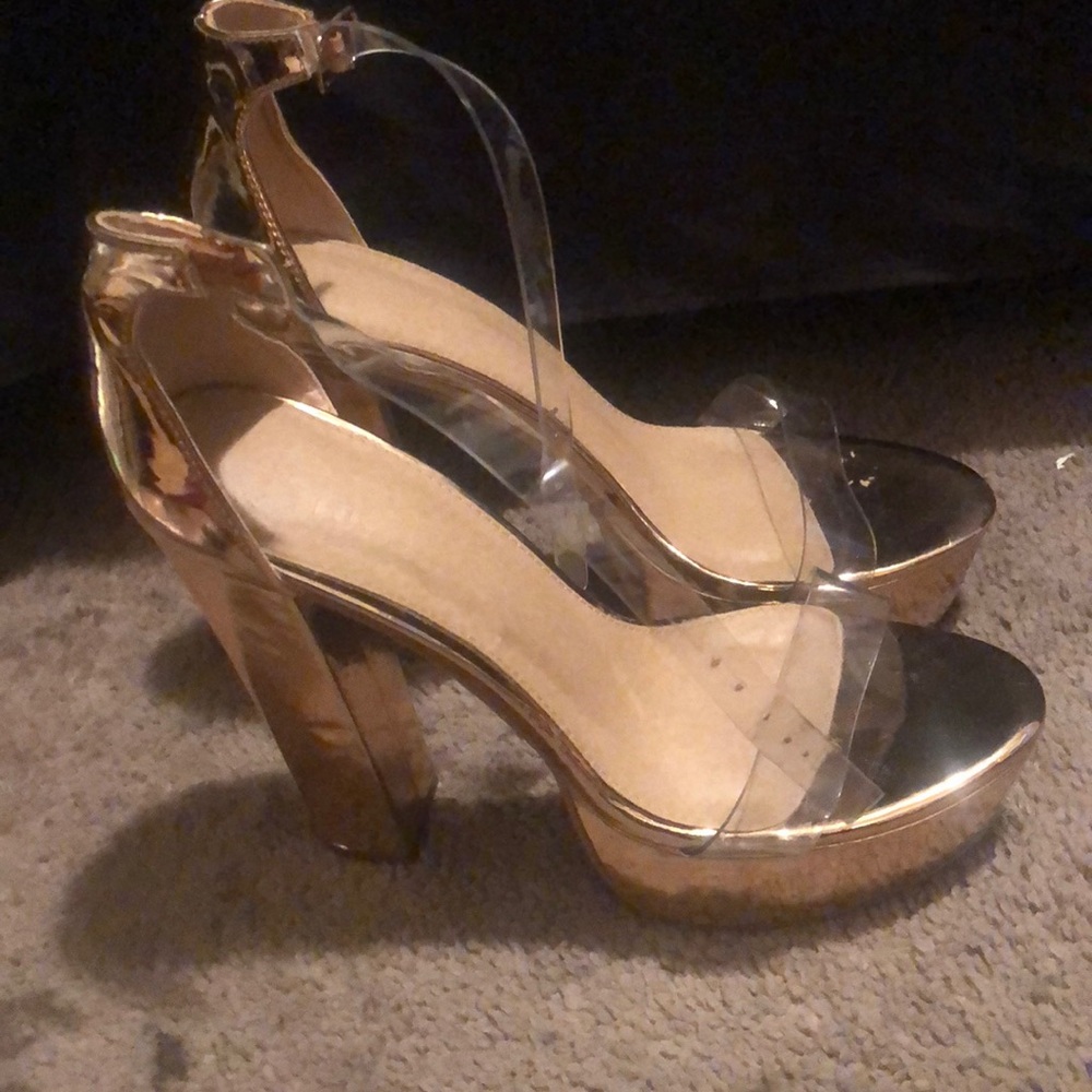 Ankle strapped blocked heels